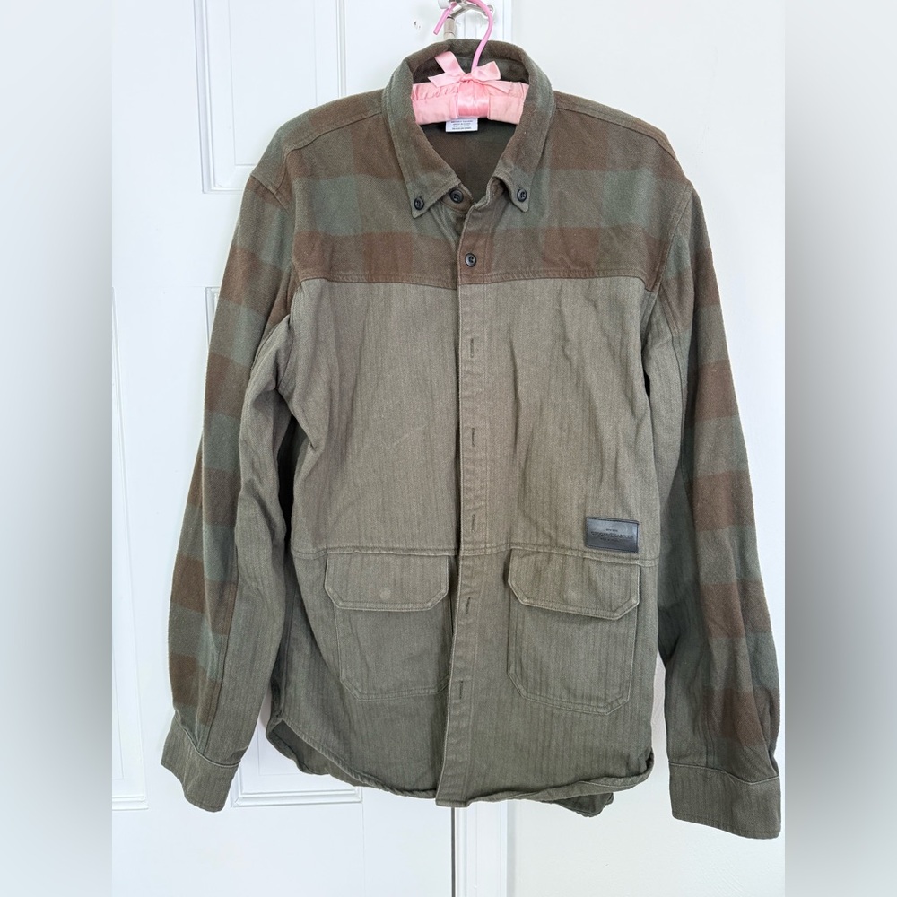 Crooks & Castles Green and Brown Checkered Shirt Jacket
